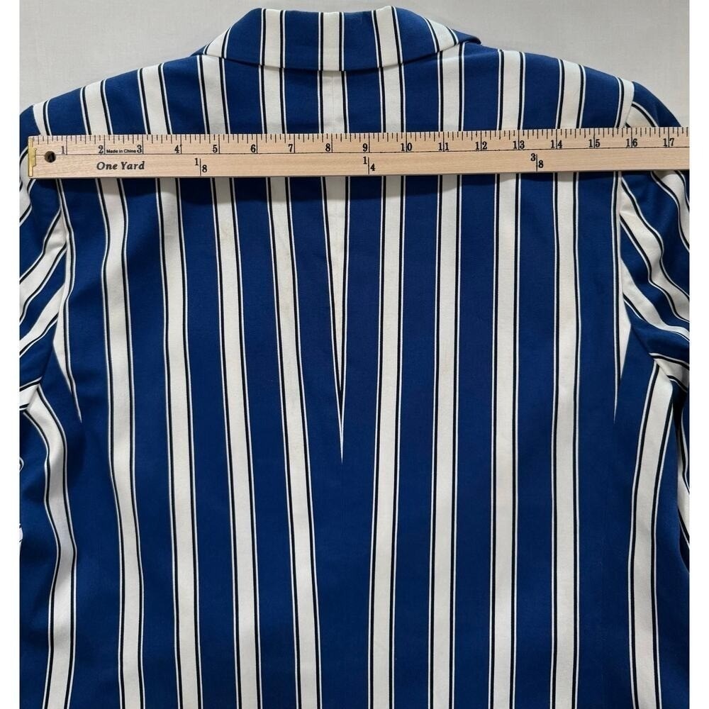 Escada Cabana Womens Blue White Striped Blazer Jacket Size 40 US 10 W87 - Picture 9 of 12